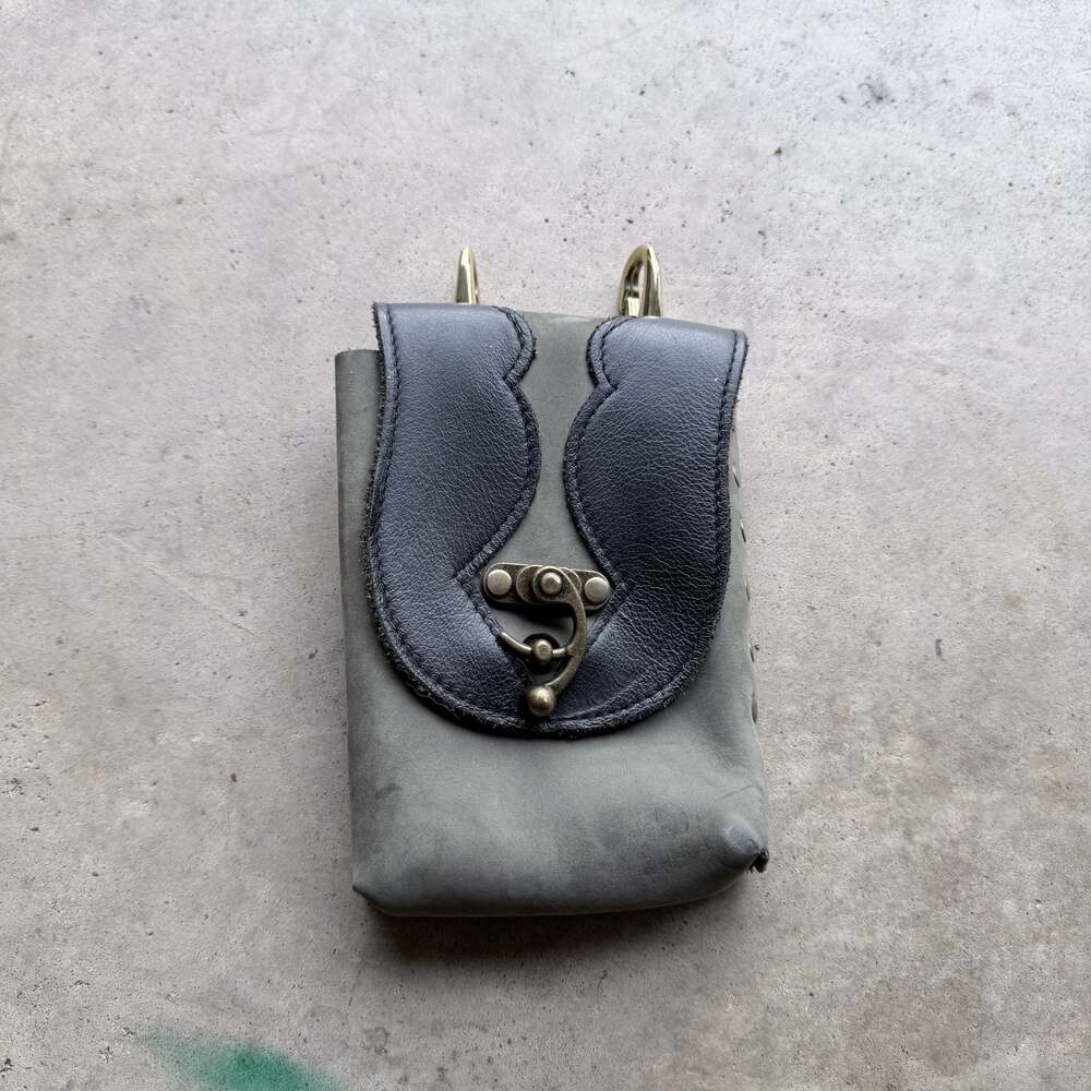 Handmade Leather Utility Belt Pouch with Brass Hardware